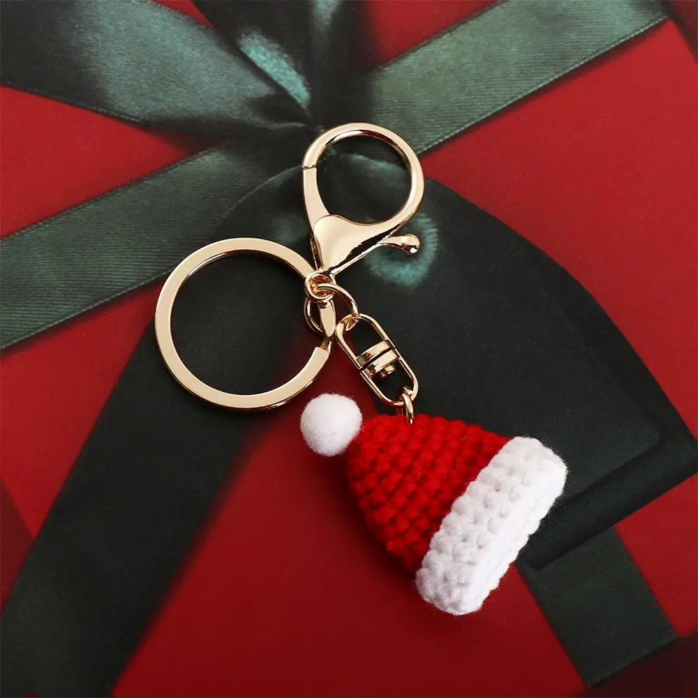 Hat Christmas Glove Children Gift Xmas Korean Style Key Ring Women Key Buckle Christmas Key Chain Handmade Crochet Pendant