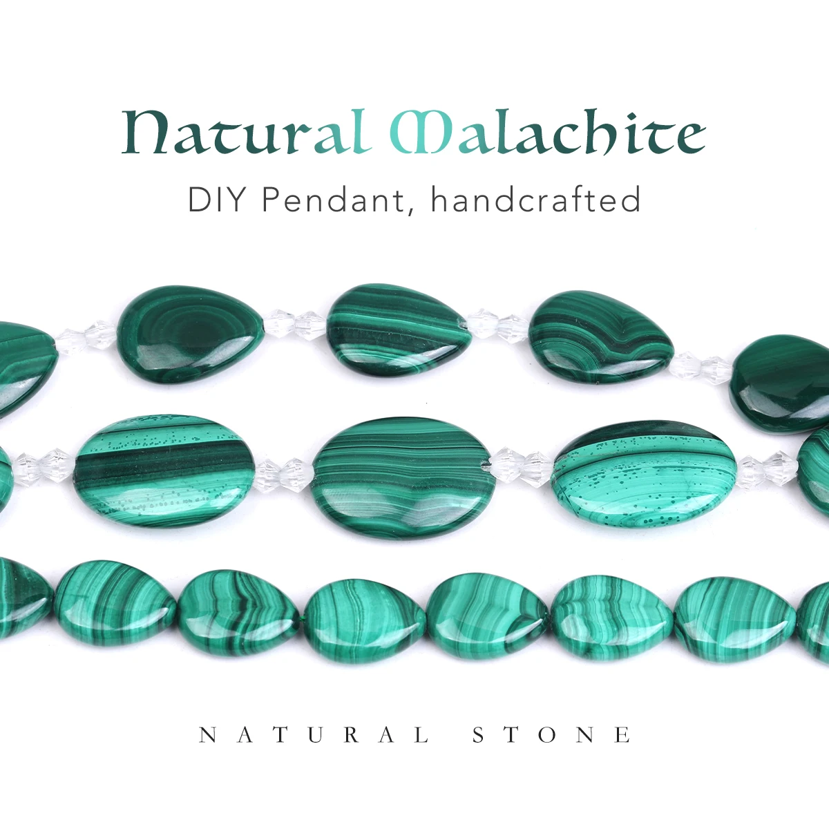 AAA Natural Malachite Loose Stone Beads For Jewelry Making Strand 15 Inch Fit DIY Bracelet Necklace Needlework Beads