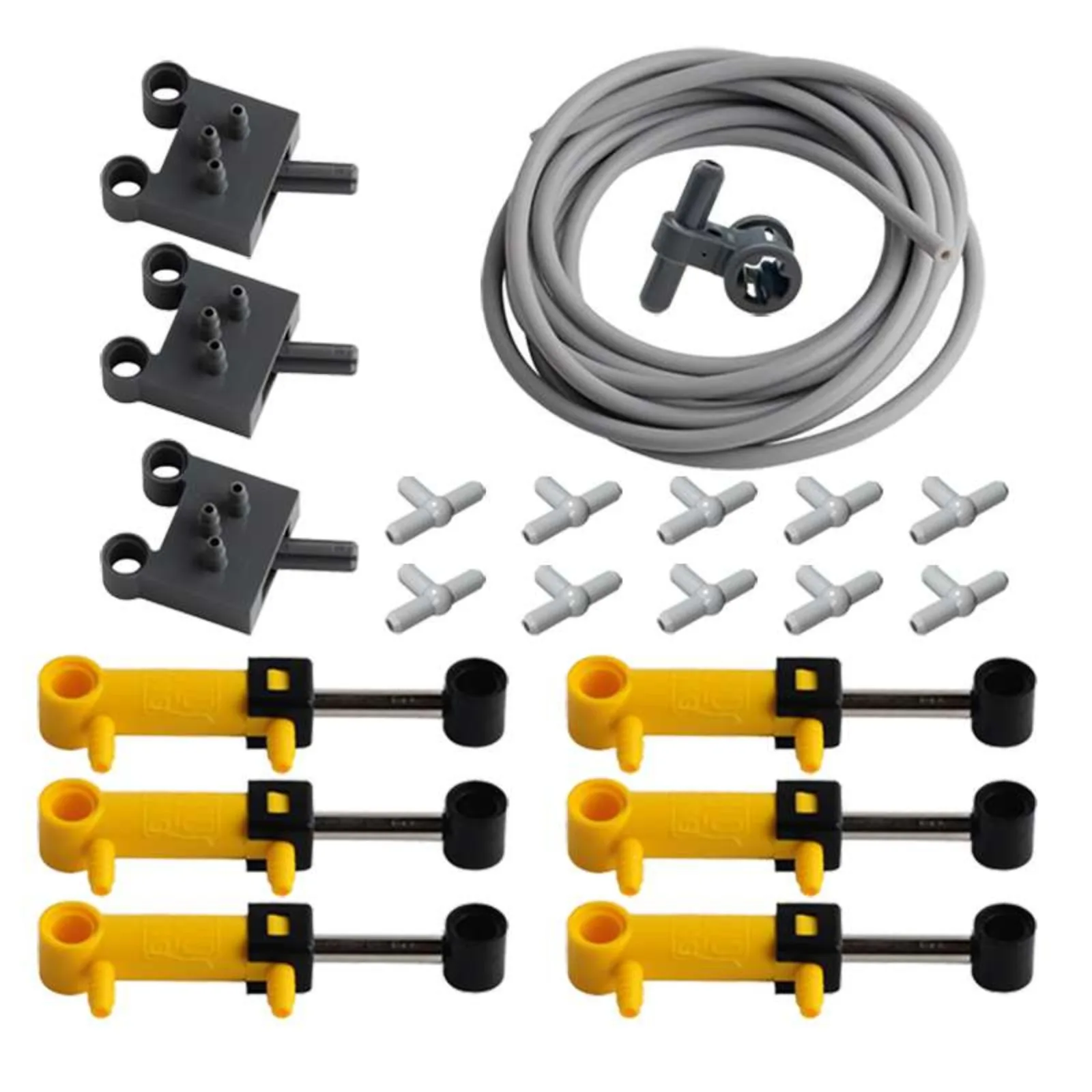 MOC Pneumatic Hose Kit with Air Pump & Piston Switch Compatible with 9641 42043 Building Blocks