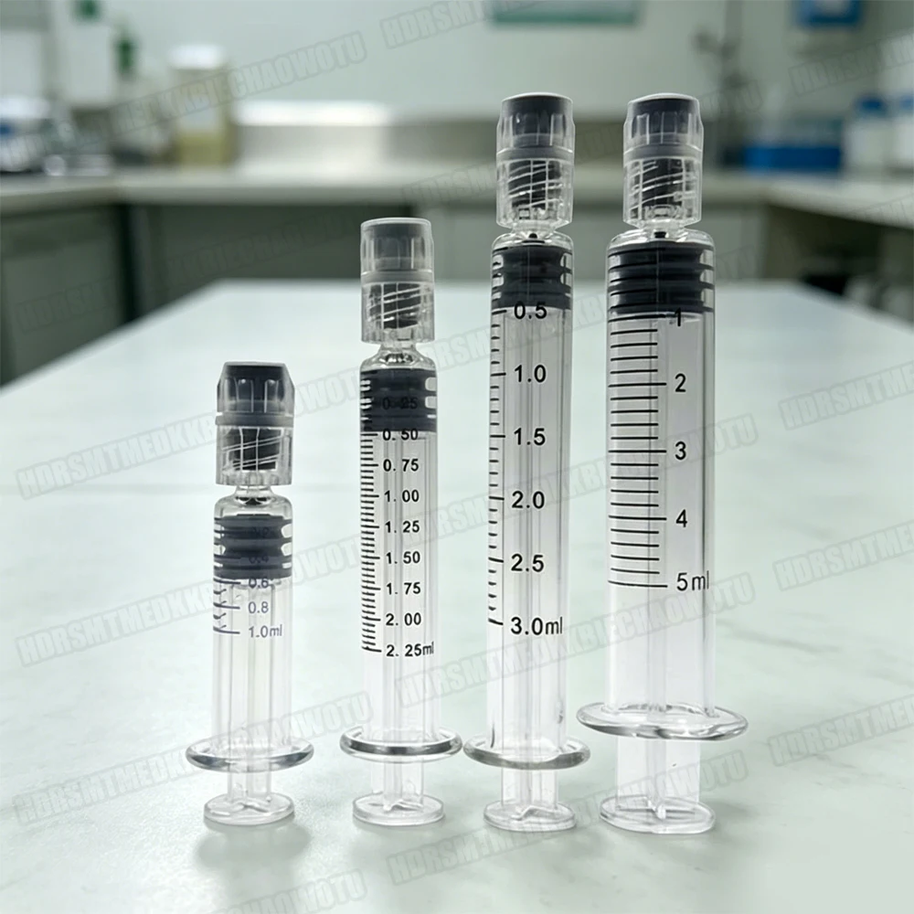 

1/2.25/3ml Heat-resistant Reusable Glass Luer Lock Syringe Glass Prefillable Syringe Optional Capacity Syringe Dispenser Tool