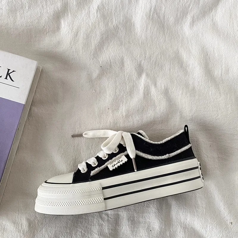 أحذية قماشية مريحة للغاية سهلة الارتداء 2025، أحذية رياضية نسائية ذات نعل سميك، أحذية كسولة بنعل ناعم، أحذية مسطحة للمشي غير رسمية #4