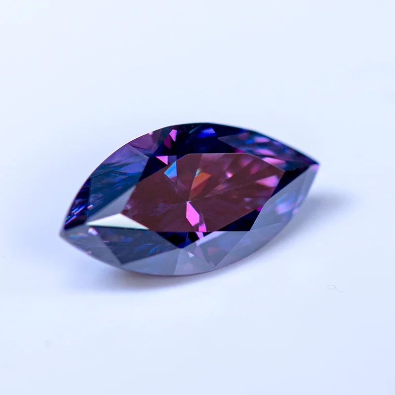 Moissanite Stone Gemstone Marquise Cut Imperial Purple  Color Lab Grown Diamond Charms Woman Jewelry Making with GRA Certificate