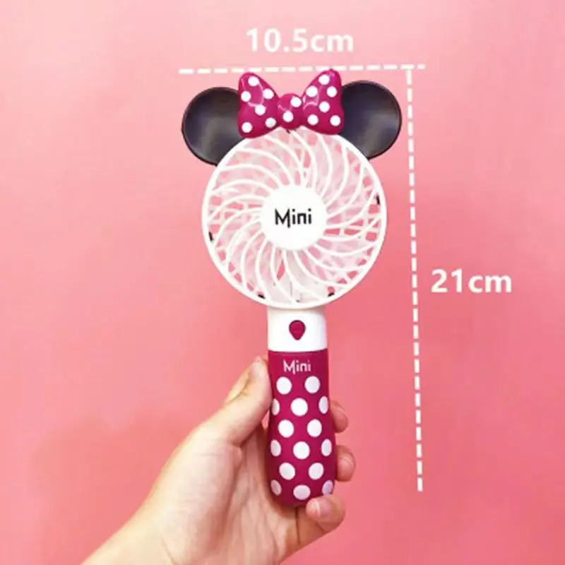 Disney ventilador portátil de dibujos animados Kawaii, Enfriador de aire Usb de Mickey, Mini ventilador de mano de viaje, juguetes recargables con