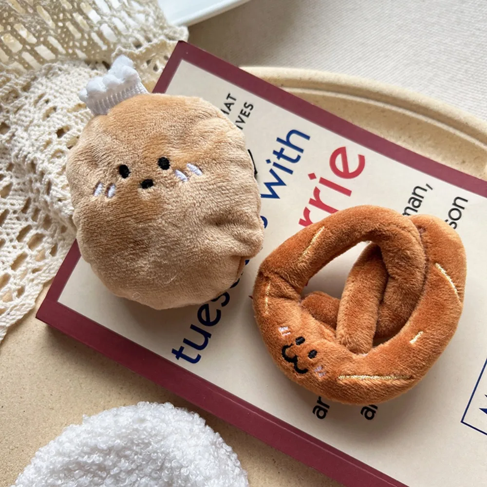 Pinza para el pelo creativa con diseño de pretzel y croissant, simulación de alimentos, divertida y linda, pinza de pico de pato con forma de tomate, pasadores, pinza lateral de dibujos animados dulce, para uso diario