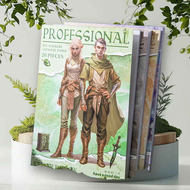 

1 упаковка/2 упаковки, 4 стиля, наклейка с изображением персонажей, книга с наклейками, коллекция журналов «Фэнтези-карьер», двойной материал, 20 листов, всего для творческого использования