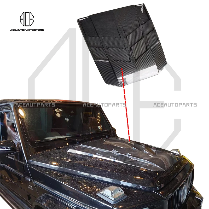 W463A Carbon Fiber Front Hood Scoop For Benz G Class W463A G500 G63 G350 G550 B900 Design Bonnet W464 Carbon Hood 2019-2022