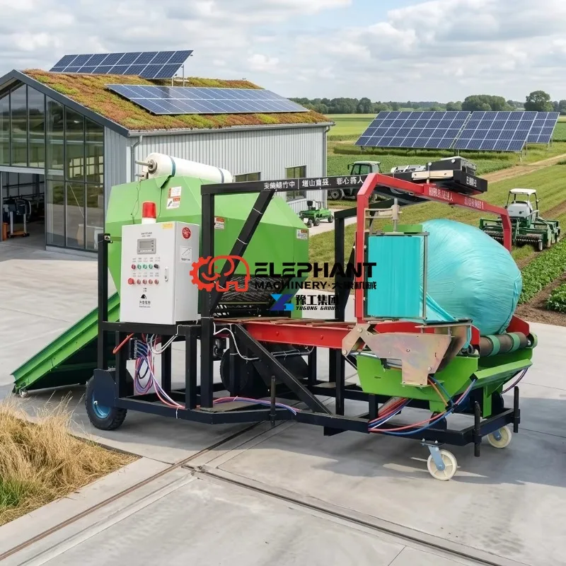 9YDB 70 Round Hay Baler with Film Wrapper 11kW Bundling Motor 750x700mm Bale Size Fixed 380V Power for Agricultural Processing
