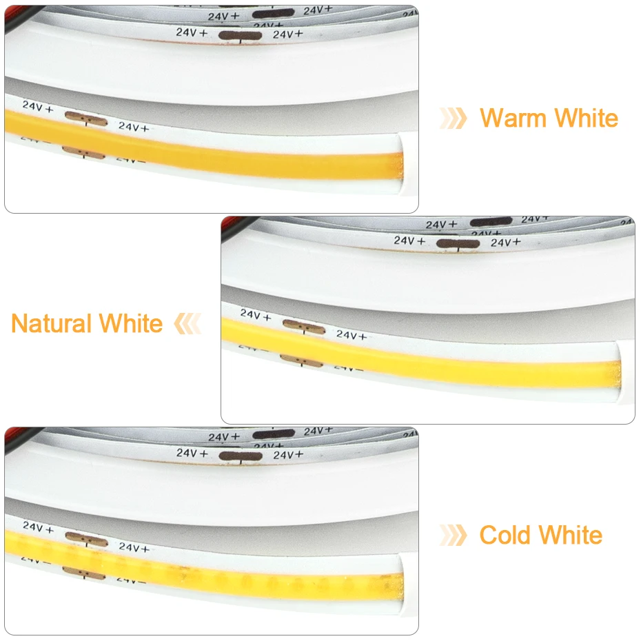 High Bright 24V Led Strip COB Lights 320LEDs/m Flexible 5M 8M 10M 24 Volt Led Tape Ribbon Adhesive Warm Cold Nature White 4000K