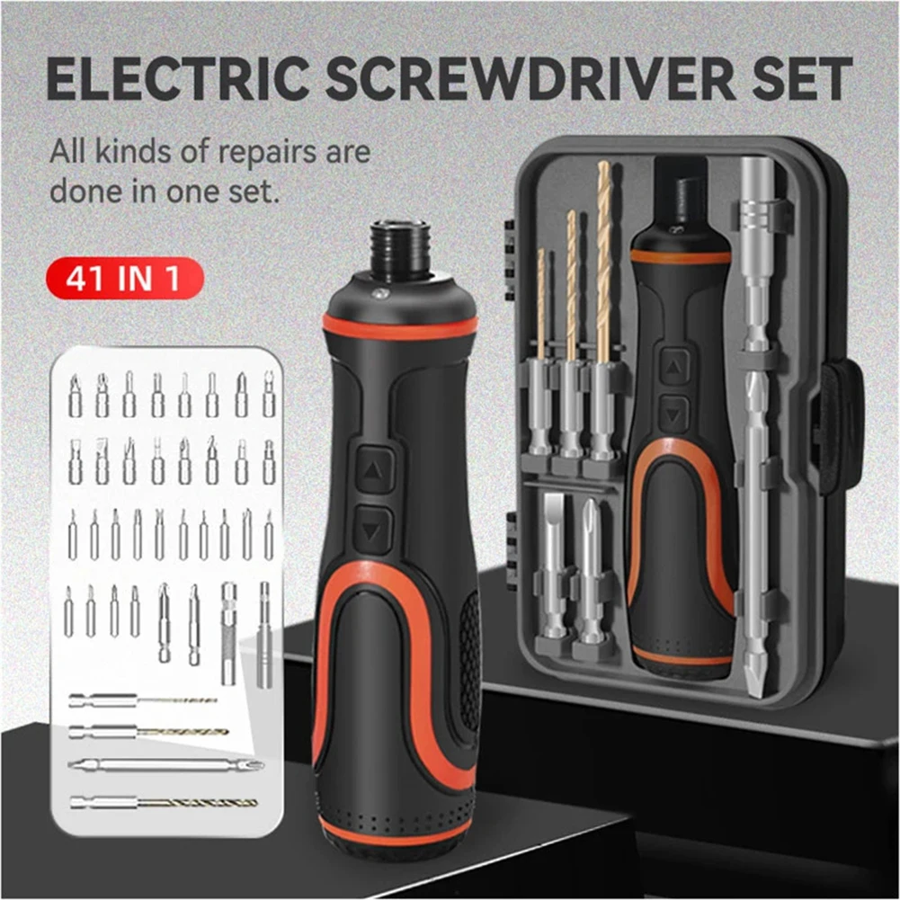 Powerful Cordless Electric Rechargeable Screwdriver Set 15 In One With 6 Torque Settings Household Maintenance Repair