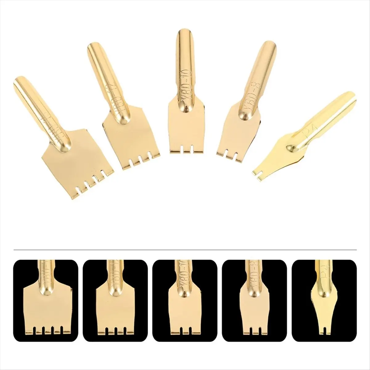 AB06 5Pcs Nibs Retro Art Writing Tips for Fountain Pens Flat Head Replacement Points for Calligraphy Writing and Stationery