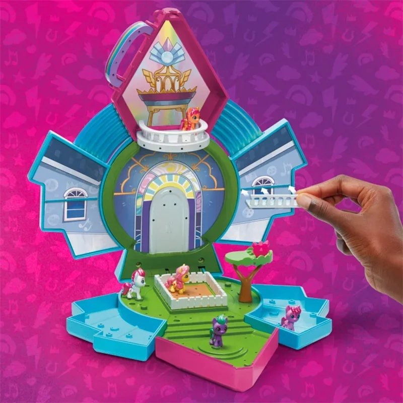 Hasbro My Little Pony Crystal Brighthouse Zmontowany model Mini Worls Magiczny miniaturowy domek do zabawy Zabawki ze figurkami Prezenty dla dzieci