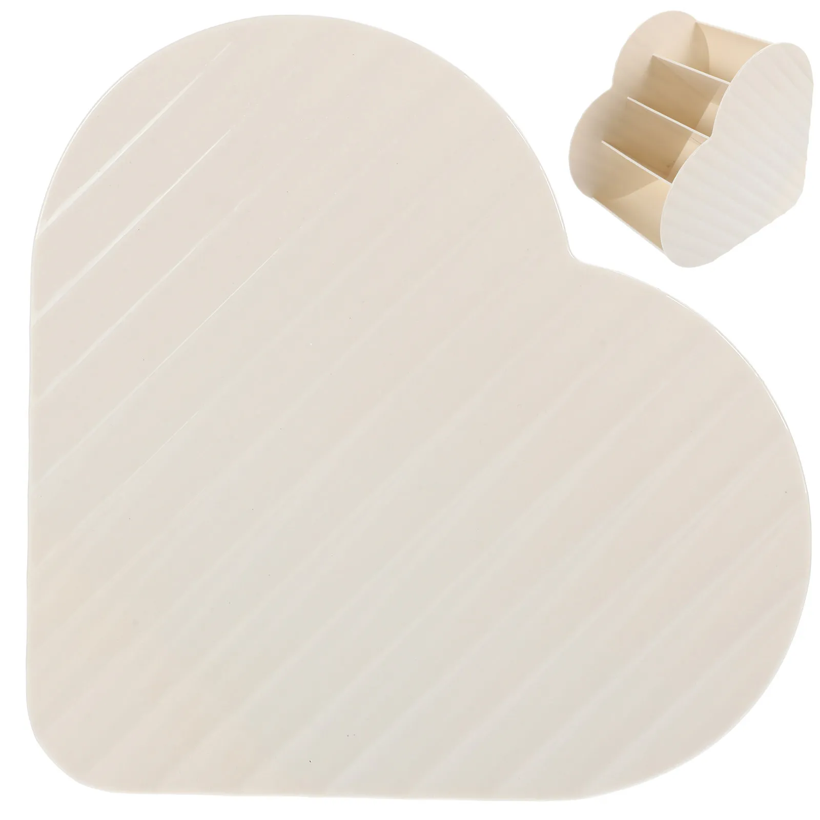 Heart-Shaped Pet Makeup Brush Holder & Pencil Organizer – Large Capacity Desktop Stationery Storage for Office