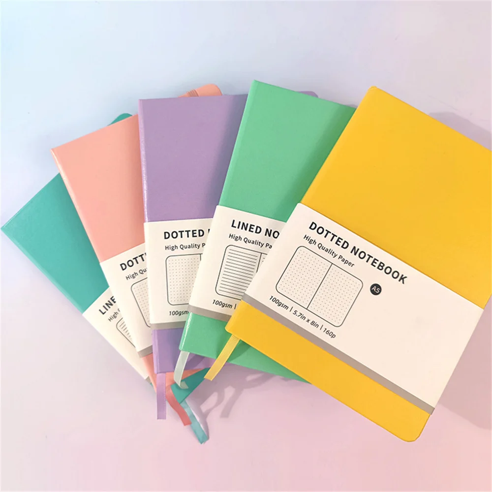 A5 Notebook Journal Macaron Color Cover Notapad Student Journal Planner Business Meeting Notebook Office Stationery Supplies