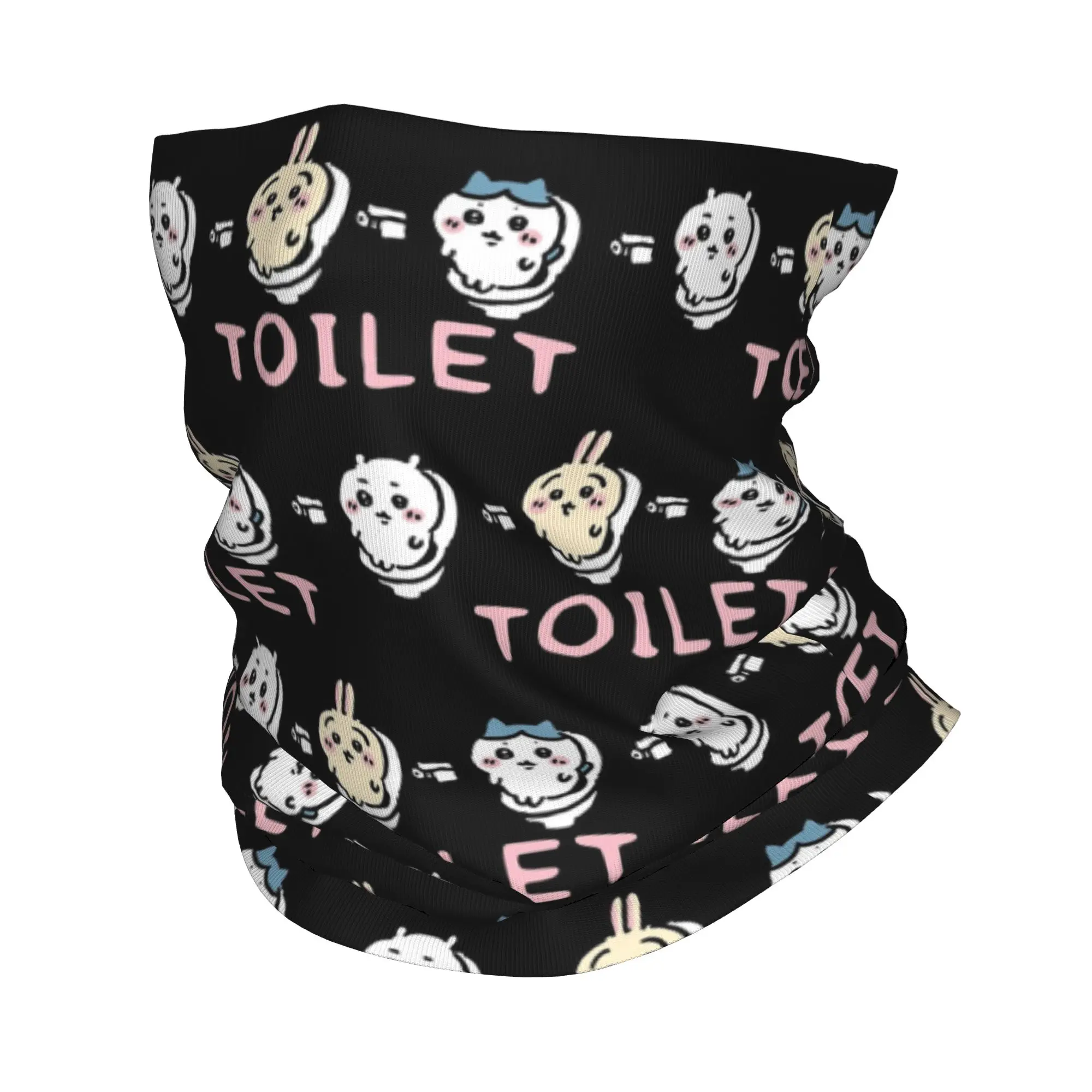 Chiikawas Hachiware Usagi on the Toilet Potty Poop Pooping Meme Bandana Neck Gaiter Printed Balaclavas Mask Scarf Warm Cycling