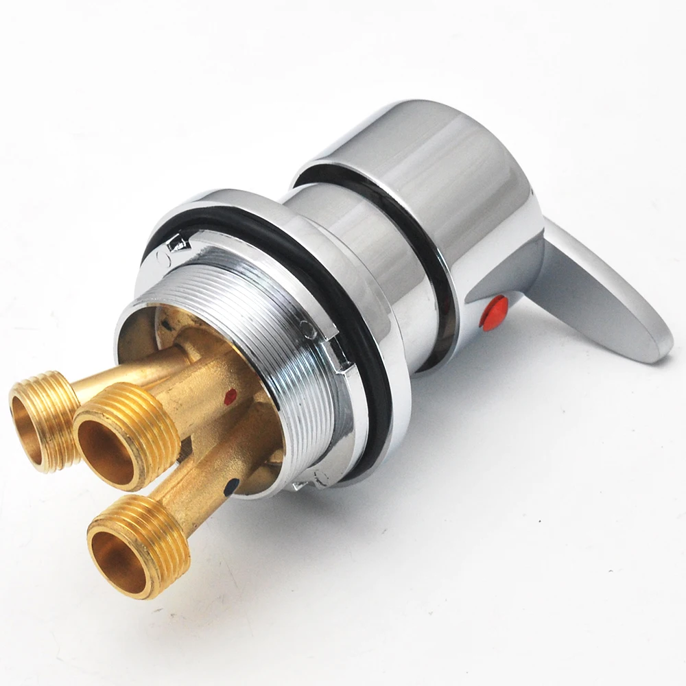 Chromed Brass Switch Valve For Bathtub Faucet Hot and Cold Water Mixer Shower Bath Faucet Control Valve Split 2 Holes 50MM Size