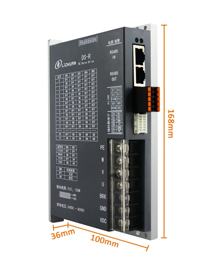 2026 LICHUAN DC Servo CANopen 750W 48V-80V 19A 3000rpm 2500PPR Incremental Servo Motor Drive Kit 8OM02430DC +DS-C750W 750w Servo