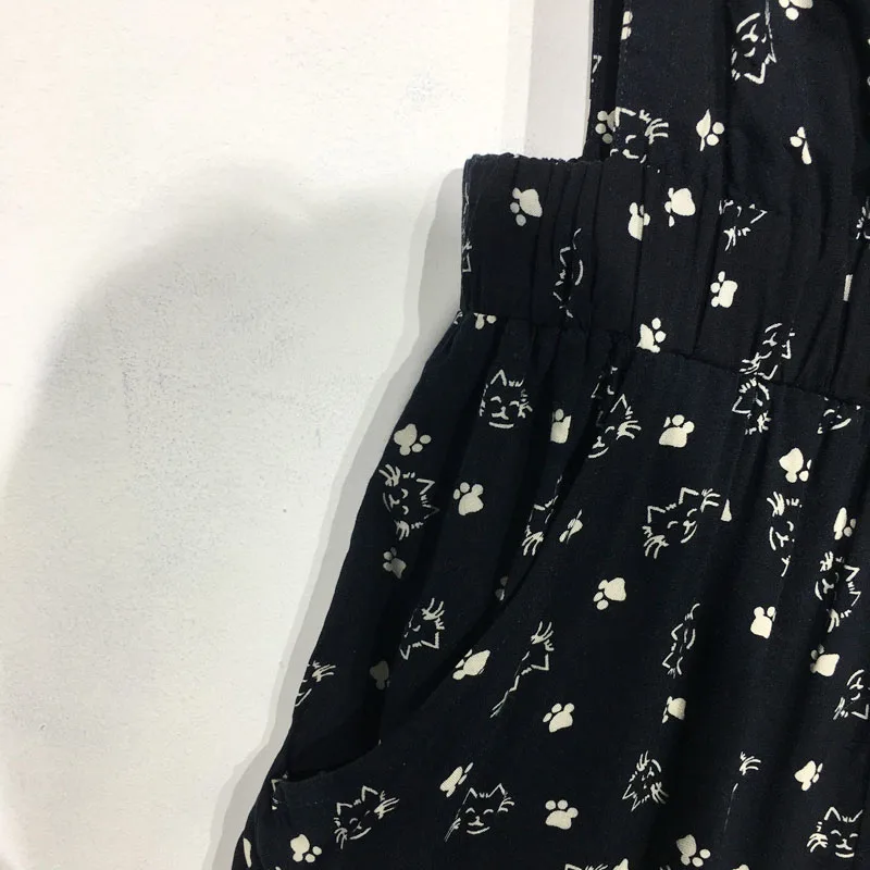 패셔너블 원피스 D95949 하이웨이스트 롱 팬츠 브랜드 여성복 가을 컬렉션 레귤러 얇은