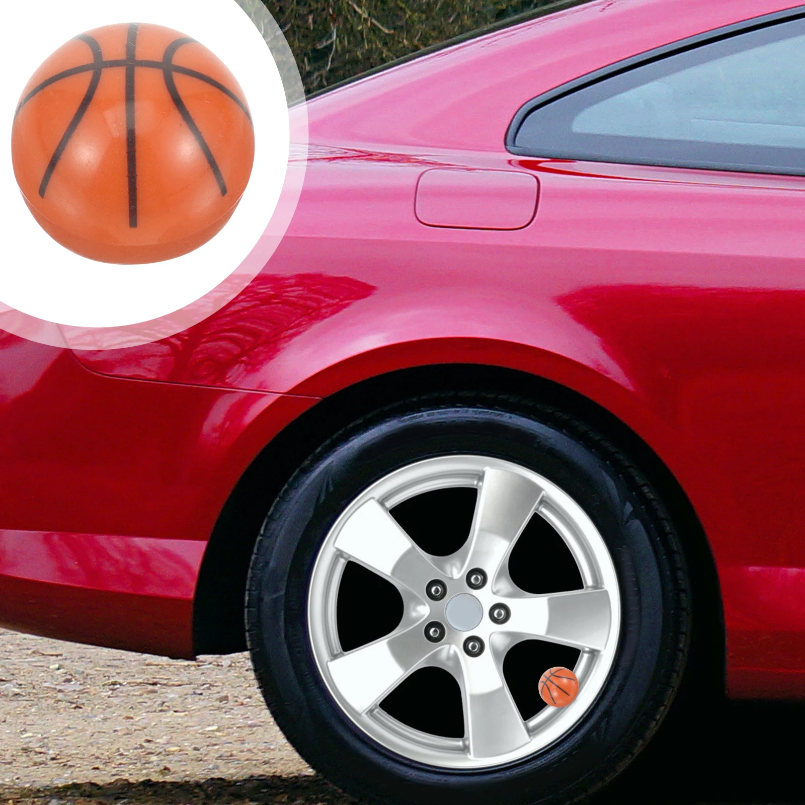 

5pcs Basketball Novelty Funny Car Bike Tire Stem Funny Tire Replacements Valve Caps Caps Wear Resistant Anti Rust