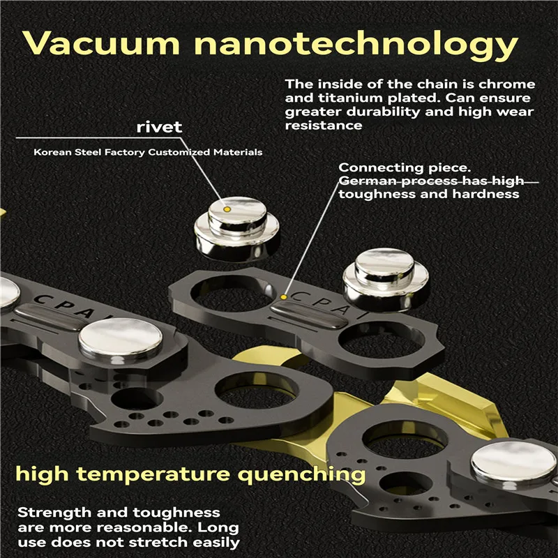 12/16인치 목공용 톱 체인 무선 전기톱 바 전기 충전식 톱날 벌목용 톱 체인 액세서리 체인