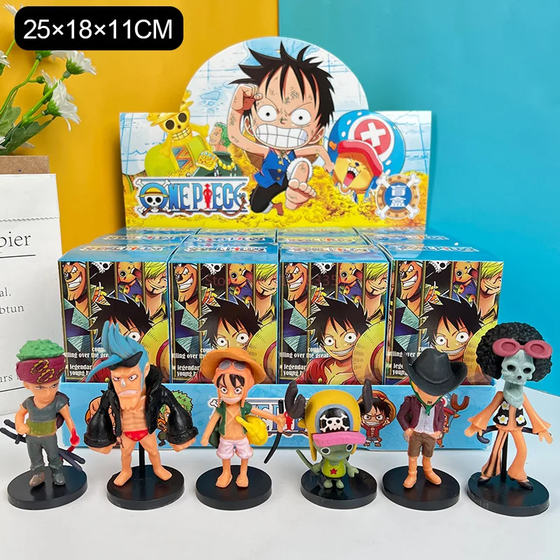 Nueva versión bonita, 12 Uds., caja ciega misteriosa de dibujos animados de una pieza, juguetes, adornos de Luffy, modelo de colección de muñecos, regalo sorpresa de cumpleaños para niño