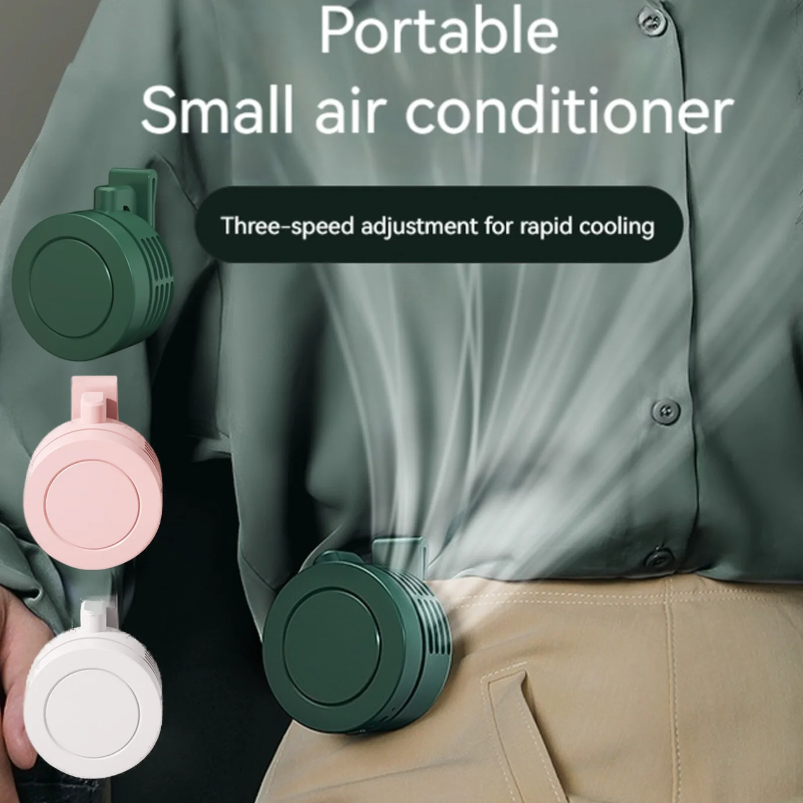 

Mini Clip Fan Hanging Waist Neck Fan Girl Electric Air Cooling Fan 900mah USB Leafless Fan 3 Speeds Portable Air Cooler for Work