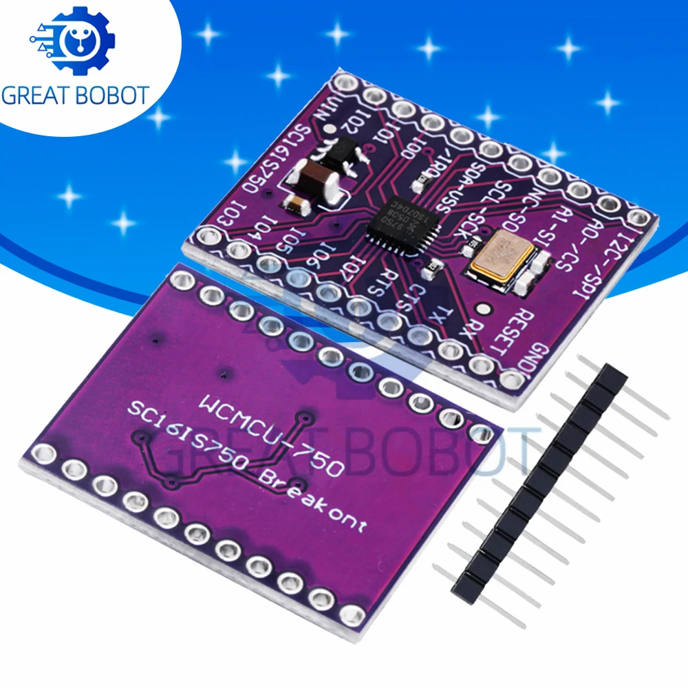 2.5v/3.3v SC16IS750 CJMCU-750 Single UART IIC I2C With I2C-Bus/SPI Interface For Industrial Control Module Programmable IO Port