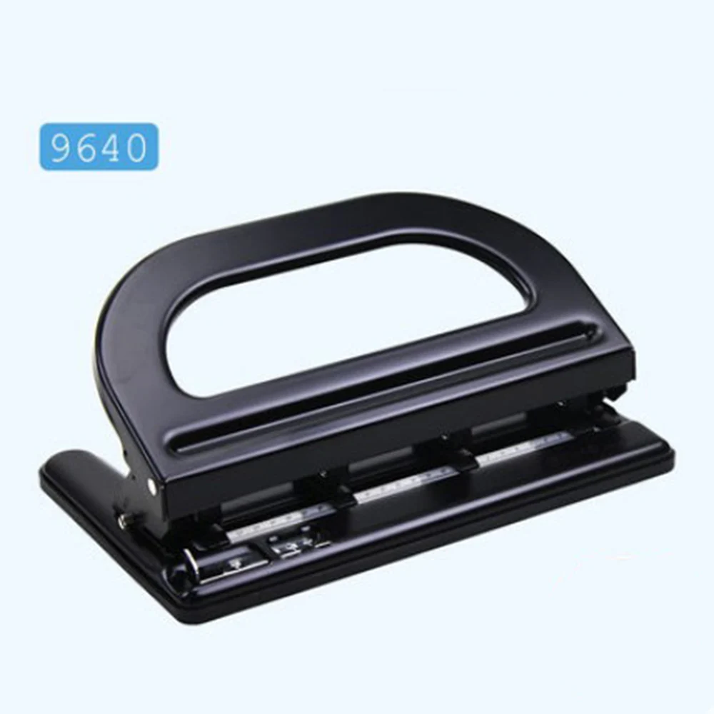 9633/9640 3/4 Holes Paper Puncher Adjustable Stainless Steel Desktop Hole Punch 30 Sheets Capacities