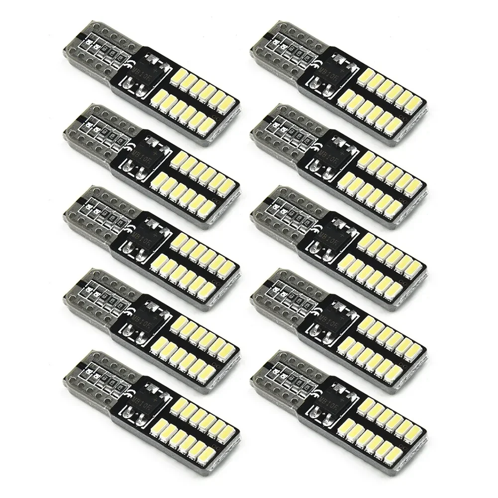 

10 PCS Car License Plate Lights T10-3014-24SMD LED Canbus 12V Error Free Car License Plate Lights Reading Light Car Door Light