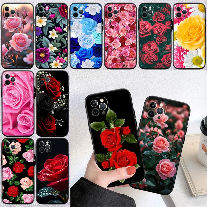 IJ10 Beautiful Roses Flower Phone Case for Samsung M06 M15 M16 M35 M55 M56 A36 A42 A50 A50S A51 A52 A32 A33 A05 A05S A06 A16 A20