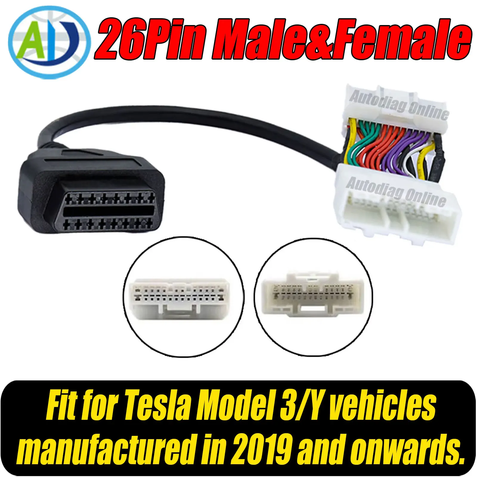 Ethernet-Kabel für Tesla Model 3/Y/X/S 1013230-00-A/1137658-00-C für Tesla Toolbox ENET Diagnoseadapter 26-Pin 20-Pin zu OBD2 – Detail 10