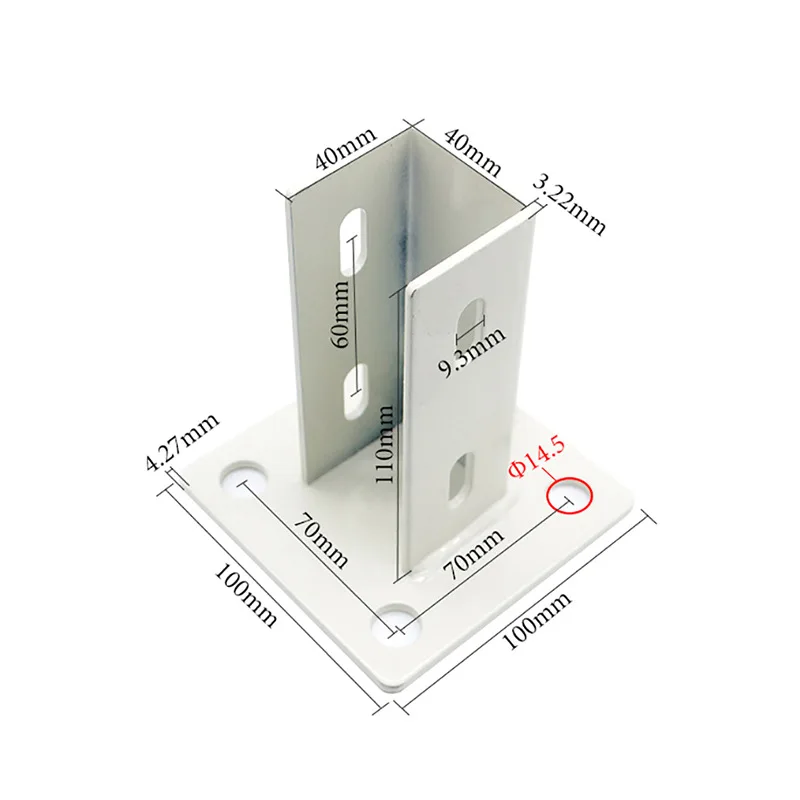 2020/3030/4040 Aluminum Profile Foot Accessories Square Pipe Fence Base Fixture Connector