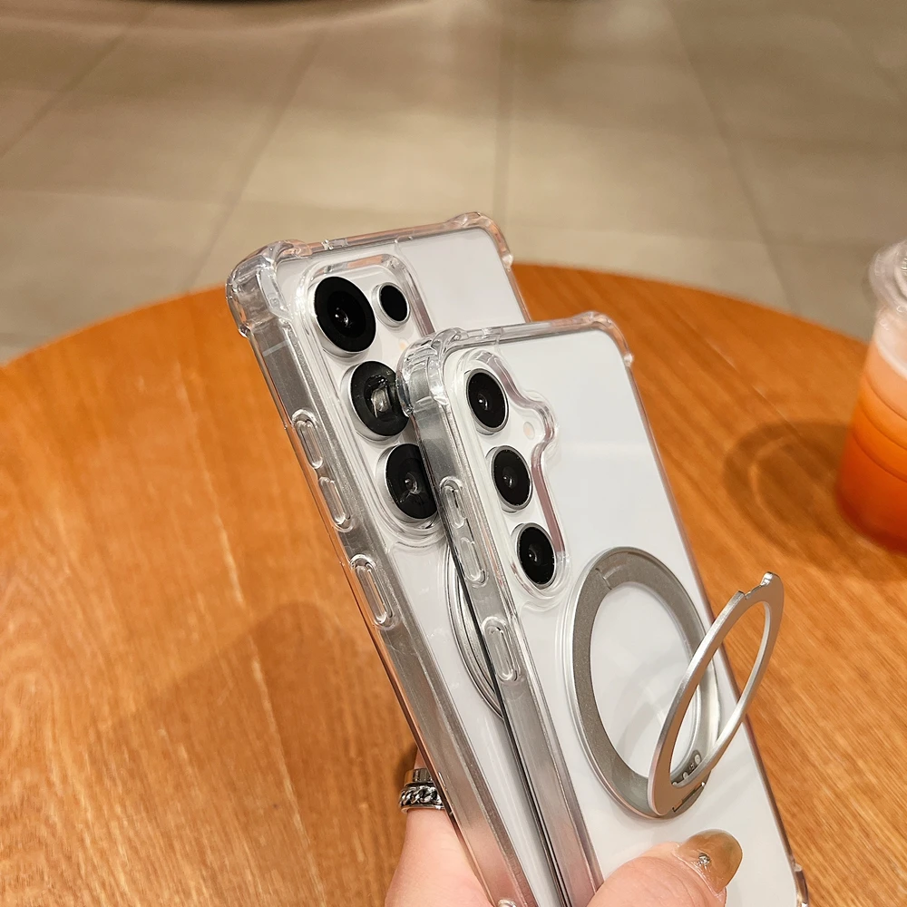 360 ° Drehbarer Ständer für MagSafe Clear Case für Samsung Galaxy A34 A54 A05 A05S A15 A35 A55 A06 Magnetische Halterung Sturzsichere Hülle – Detail 5