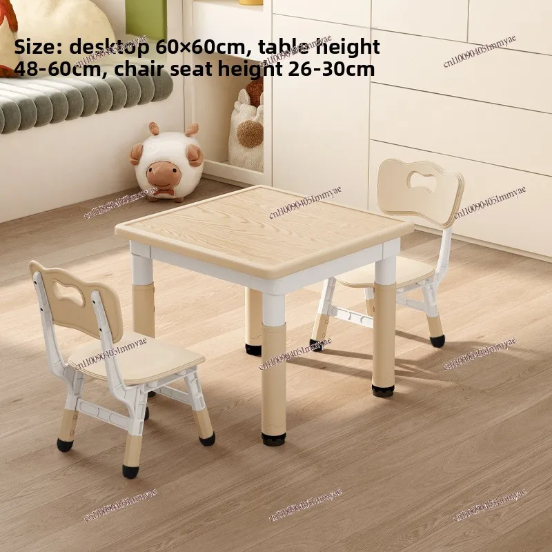 Height Adjustable Kids Graffiti Study Desk Chair Set Multifunctional Writing Furniture