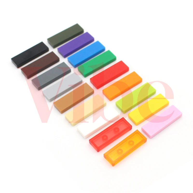 50pcs Moc Creative Tiles 1x3 Tablet 63864 DIY Classic Enlighten Building Brick Blocks Sets Compatible with Assembles Particles