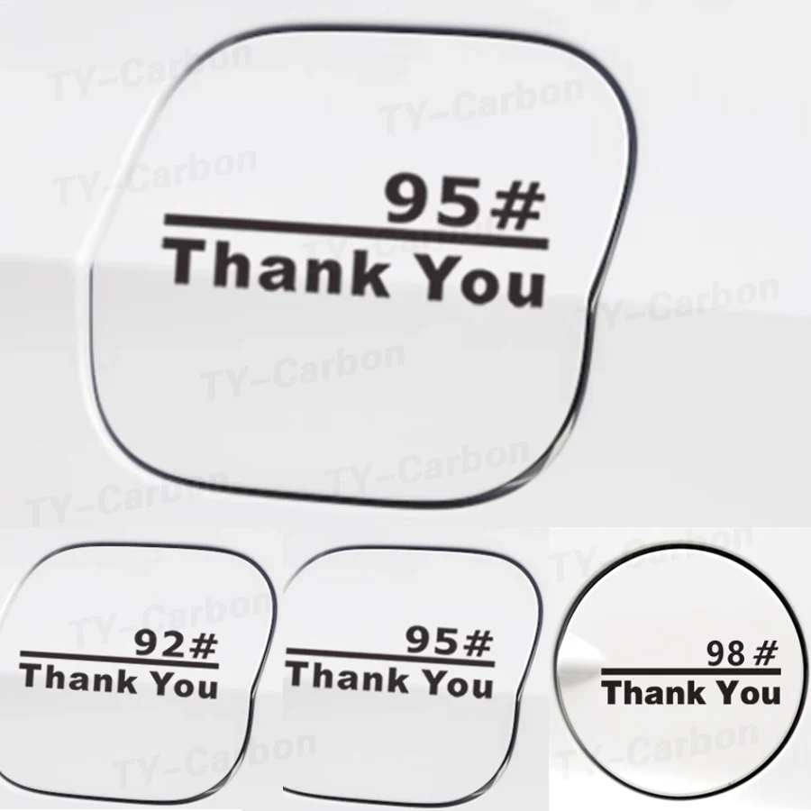 Thank you sticker personalized car fuel tank cover sticker creative plus No. 92 gasoline 95 No. 98 oil-type tips Black white