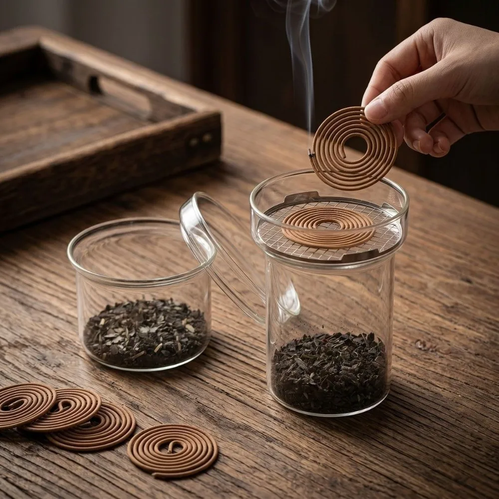 High-Temperature Resistant Incense Burner Anti Dust Metal Filter Screen Aromatherapy Stove Glass Minimalist Fragrance Censer