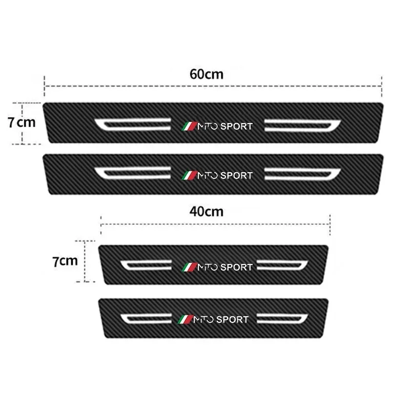 Carbon Fiber Auto Threshold Anti Scratch Sticker Decals for Alfa Romeo MTO SPORT Logo Car Tailgate Door Sill Tape Strip Interior