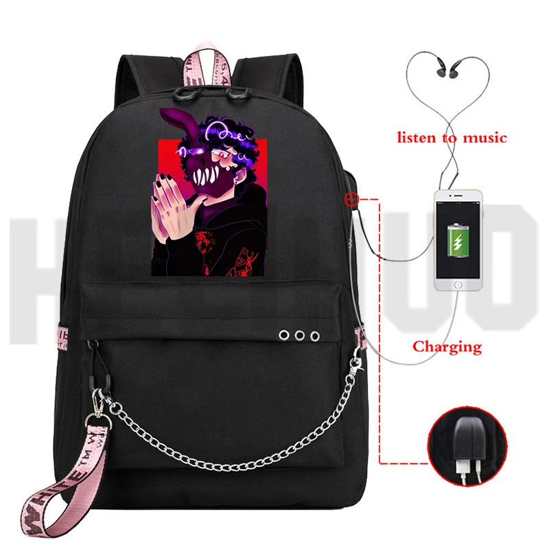 Corpse Husband Backpack Fashion Korean Trend Preppy Student Teens Schoolbag Female Men USB Charging Anti-theft Outdoor Sport Bag