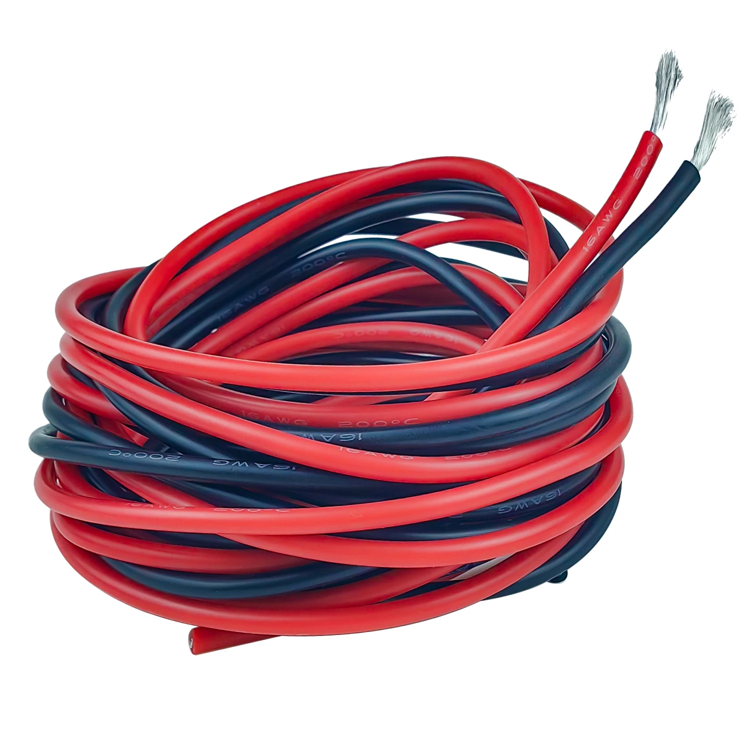 Cable eléctrico de silicona negro y rojo de 5m/10m, 10 11 12 13 14 16 18 20 22 24 26 28 30 AWG, cables flexibles de cobre estañado trenzado