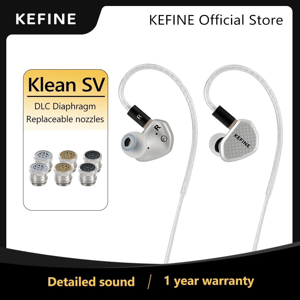 

KEFINE Klean SV 10mm DLC Diaphragm Dynamic Driver Hifi Wired IEM Earphones with Metal Housing & Detachable 0.78mm 2pin