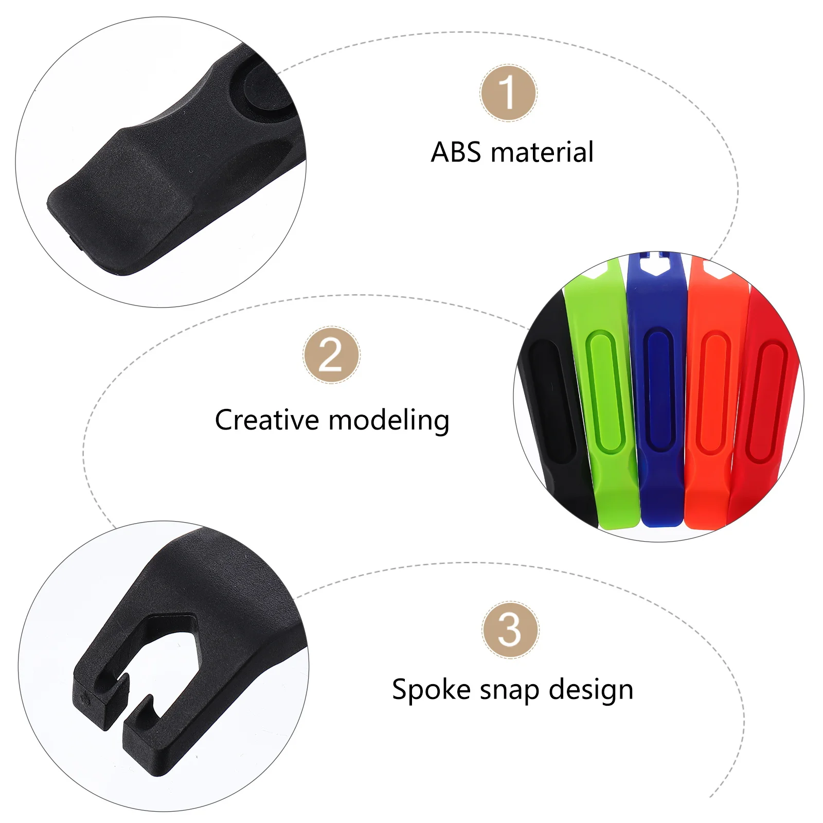 

5pcs Tire Levers Plastic Bike Repair Tool Durable Non-Slip Handle For Inner Tube Rim Protection Crowbar Pry Bar