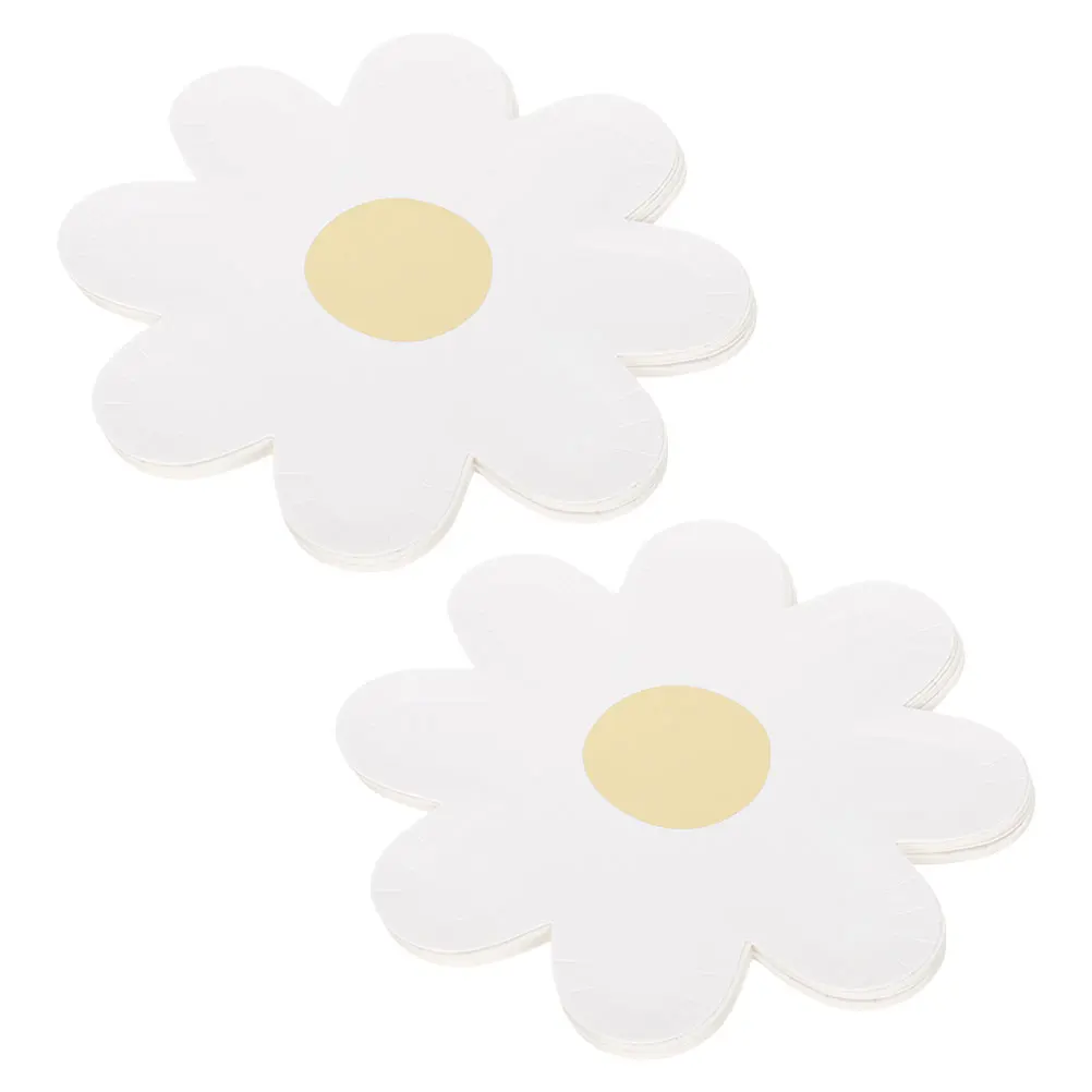

40pcs Daisy Paper Flower Shaped Birthday Party Supplies Kids Daisy Plates Disposable Party Plates Flowers Celebration Tableware