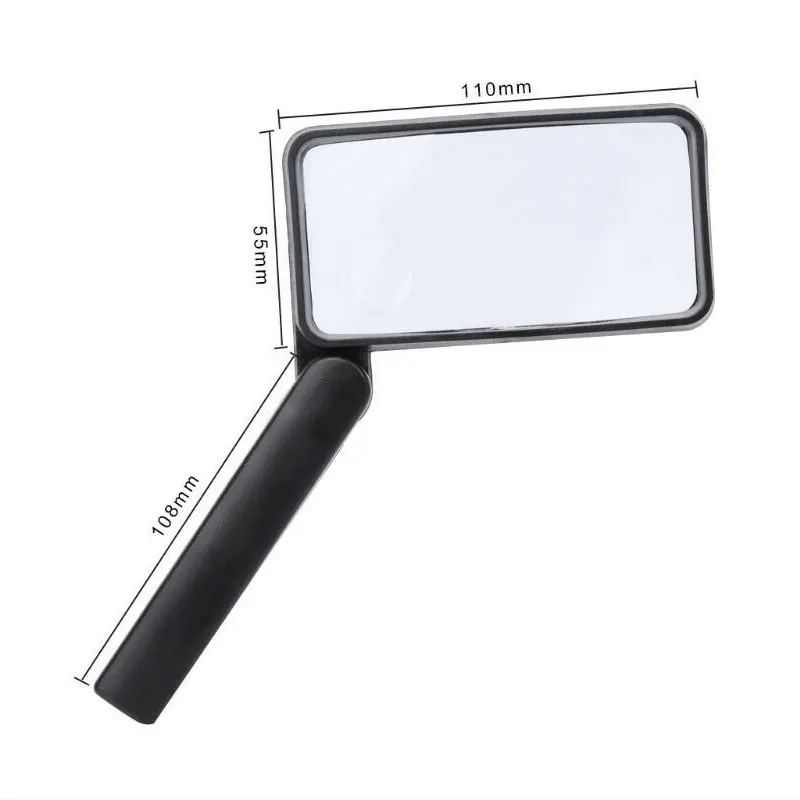 2.5/4X Double Lens Magnifier Hand-held Folding Rectangular Magnifying Glass