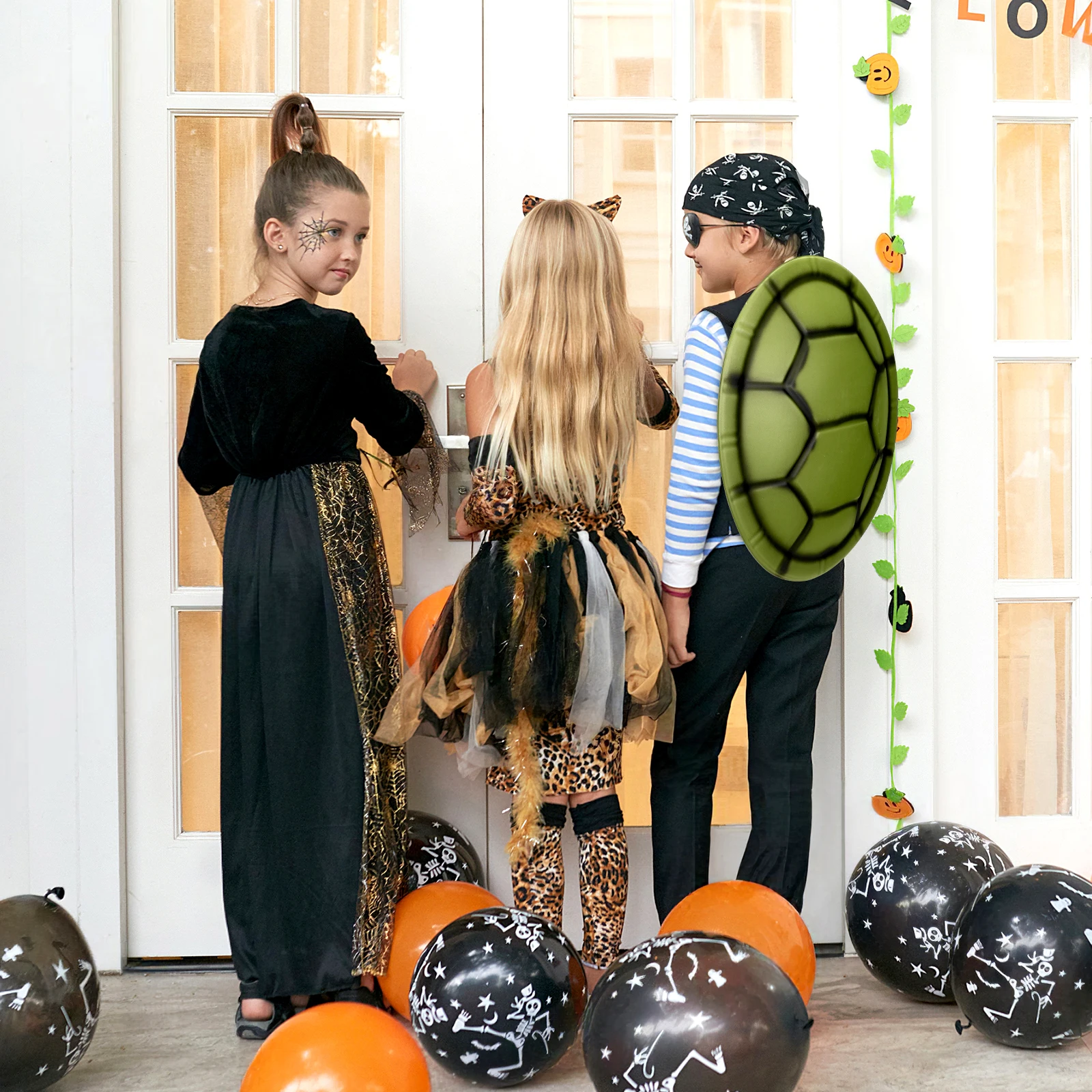

6pcs Turtle Shell Props EVA Material Lightweight Halloween Costume Party Favor Realistic Design Reusable Green Color