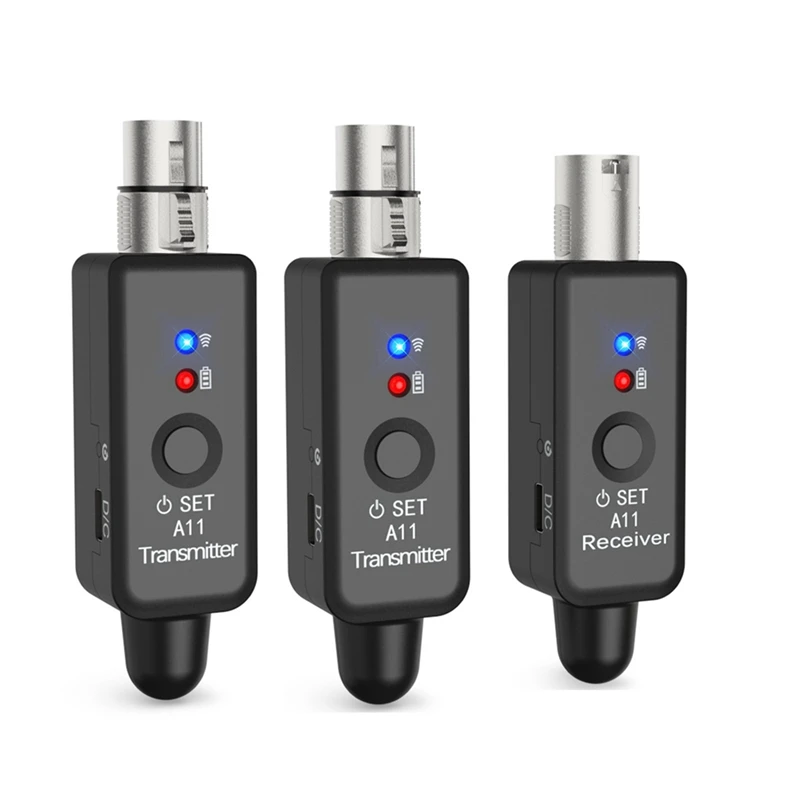 A11 Wireless Microphone Transmitter Receiver 2.4Ghz, XLR Microphone Wireless System, Wireless Mic Adapter For Audio Mi