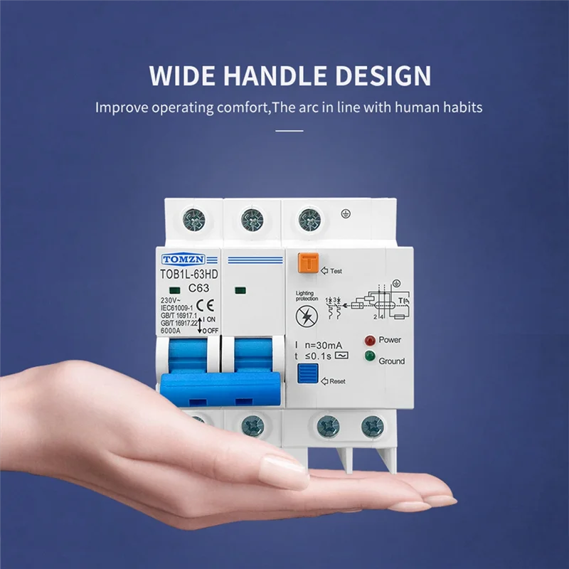 

Residual Current Circuit Breaker Main Switch with Surge Protector RCBO MCB with -Protection SPD 63A