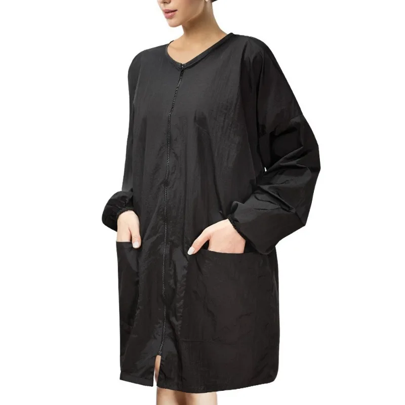 Jubah Potongan Rambut Dewasa Dapat Disesuaikan Tahan Air Jubah Tukang Cukur Penutup Jepret untuk Salon Penataan Pewarnaan Rambut Menggunakan Alat Penata Rambut Tahan Lama