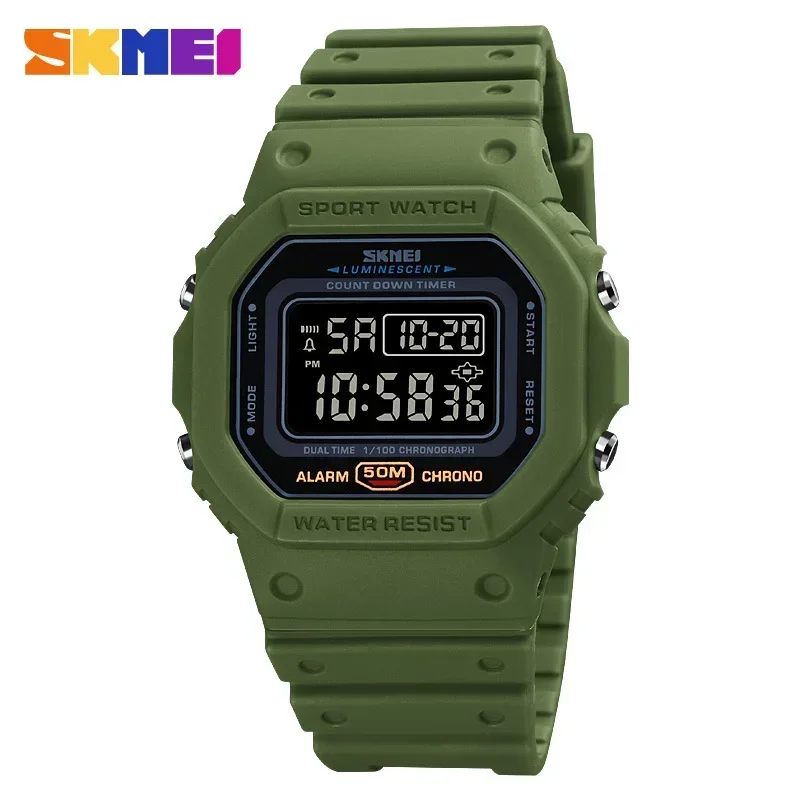 

Skmei 1628 Men's Watch Dual Time Countdown Multifunctional Digital Sports Watch Fashion Retro Waterproof Watch 1999 1743 2056