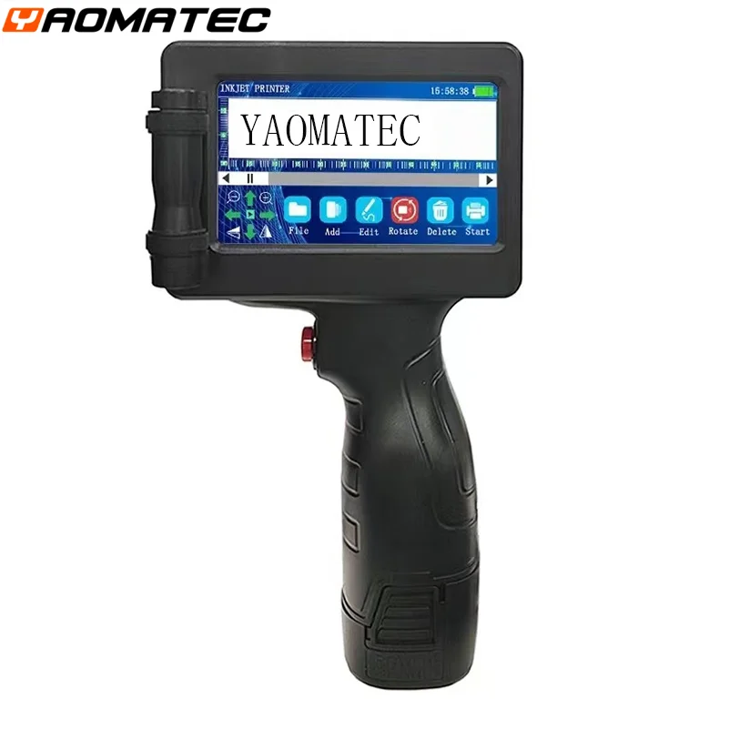 Yaomatec 12.7MM Printing Height QR Bar Code Expiry Date Logo Label Portable Mini Handheld Thermal Inkjet Printer