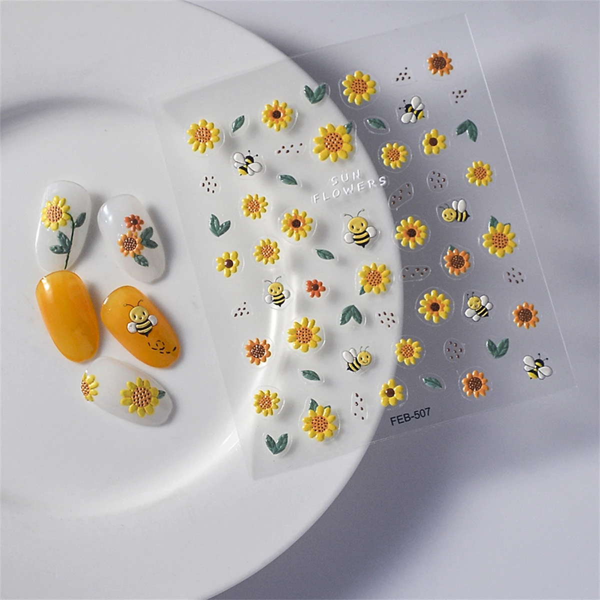 1ชิ้นสติกเกอร์ลายนูนติดเล็บลายดอกไม้แบบเรียบง่าย5D สำหรับงานแต่งงานดีไซน์หรูหราแถบเลื่อนกาวพื้นผิวลายดอกไม้แกะสลักของตกแต่ง DIY